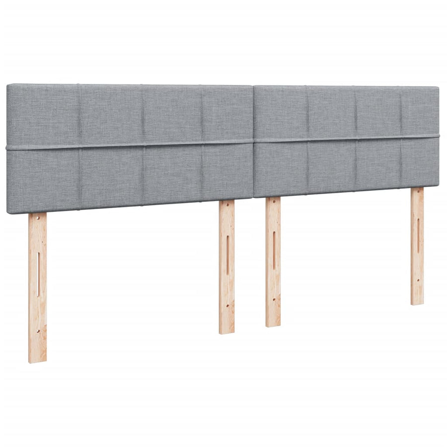 Boxspring met matras stof lichtgrijs 200x200 cm
