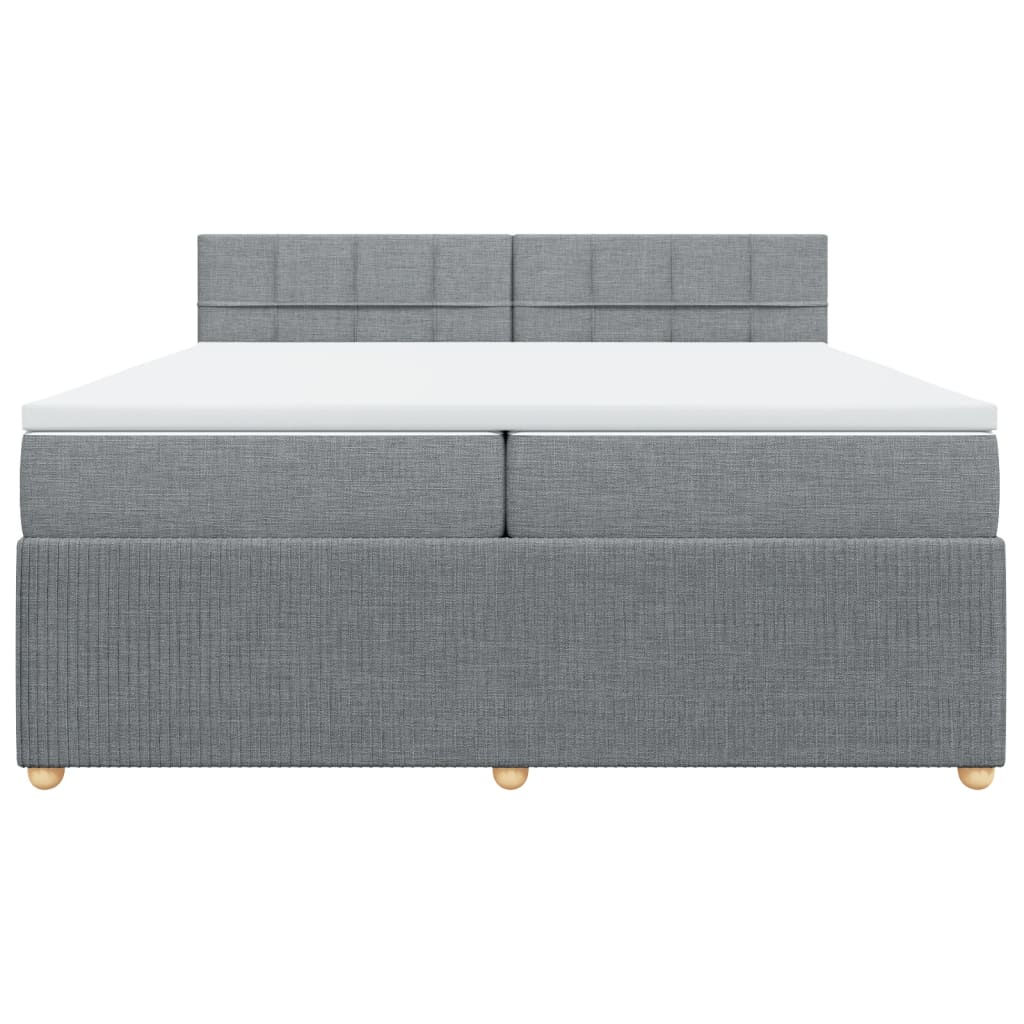 Boxspring met matras stof lichtgrijs 200x200 cm