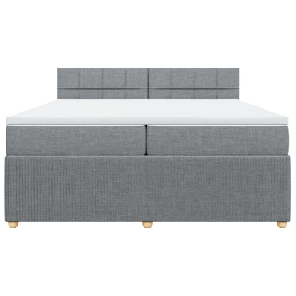 Boxspring met matras stof lichtgrijs 200x200 cm