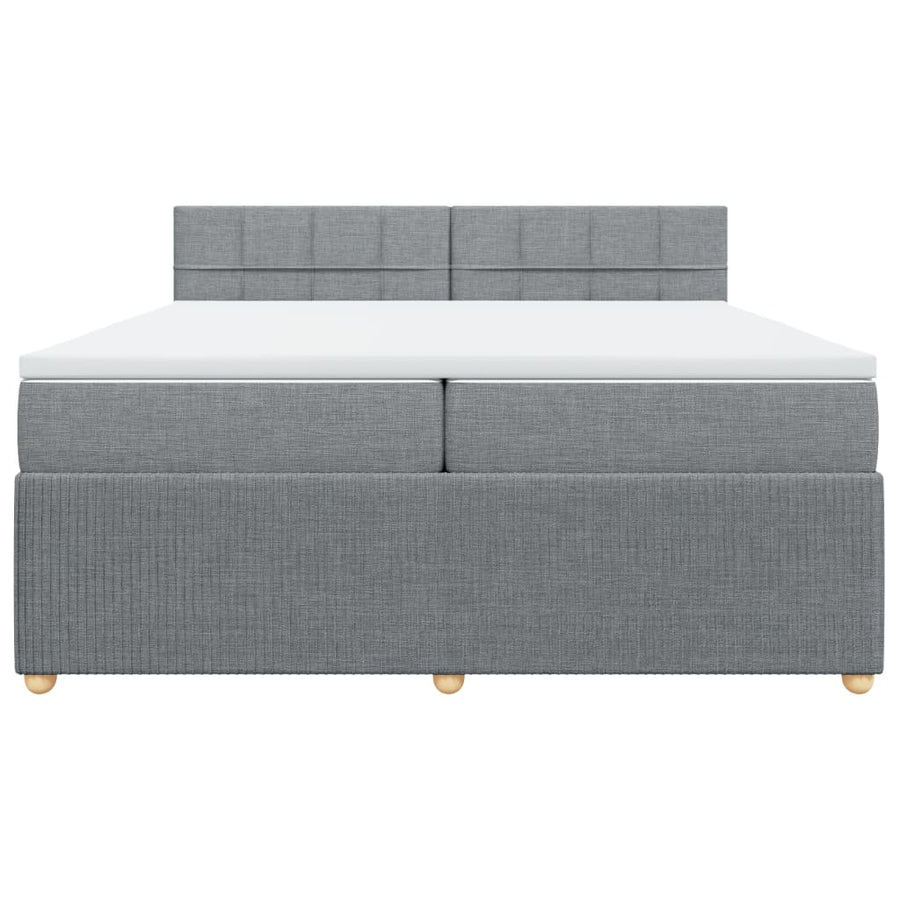 Boxspring met matras stof lichtgrijs 200x200 cm