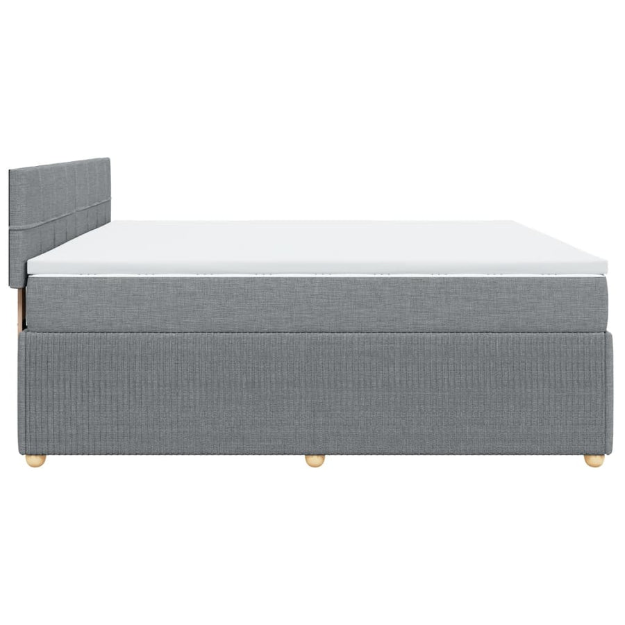 Boxspring met matras stof lichtgrijs 200x200 cm