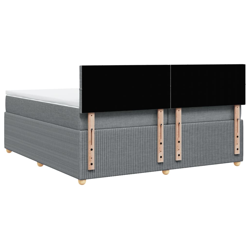 Boxspring met matras stof lichtgrijs 200x200 cm