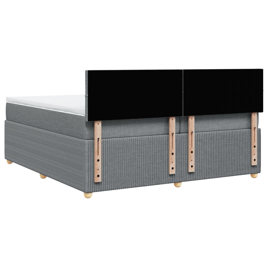 Boxspring met matras stof lichtgrijs 200x200 cm