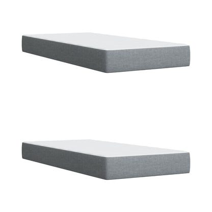 Boxspring met matras stof lichtgrijs 200x200 cm