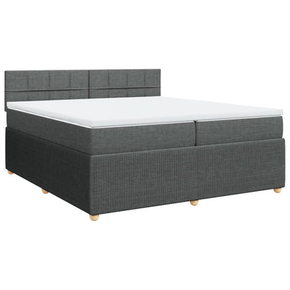 Boxspring met matras stof donkergrijs 200x200 cm