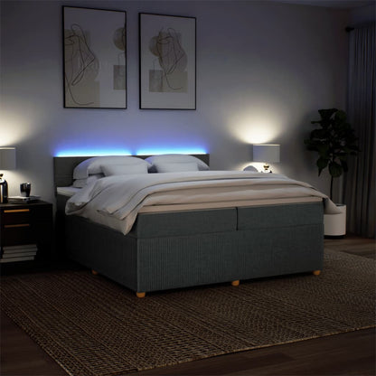 Boxspring met matras stof donkergrijs 200x200 cm
