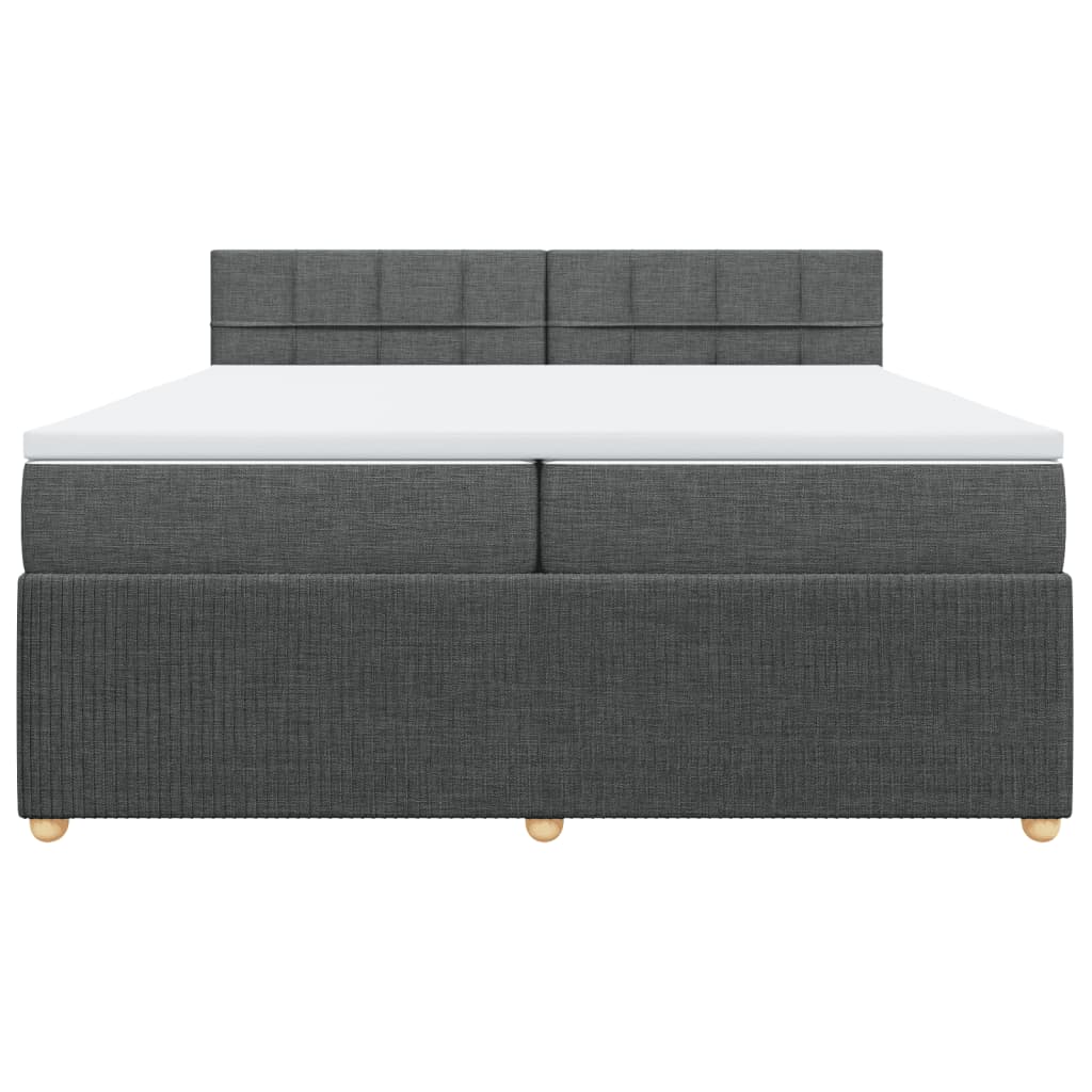 Boxspring met matras stof donkergrijs 200x200 cm