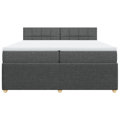 Boxspring met matras stof donkergrijs 200x200 cm