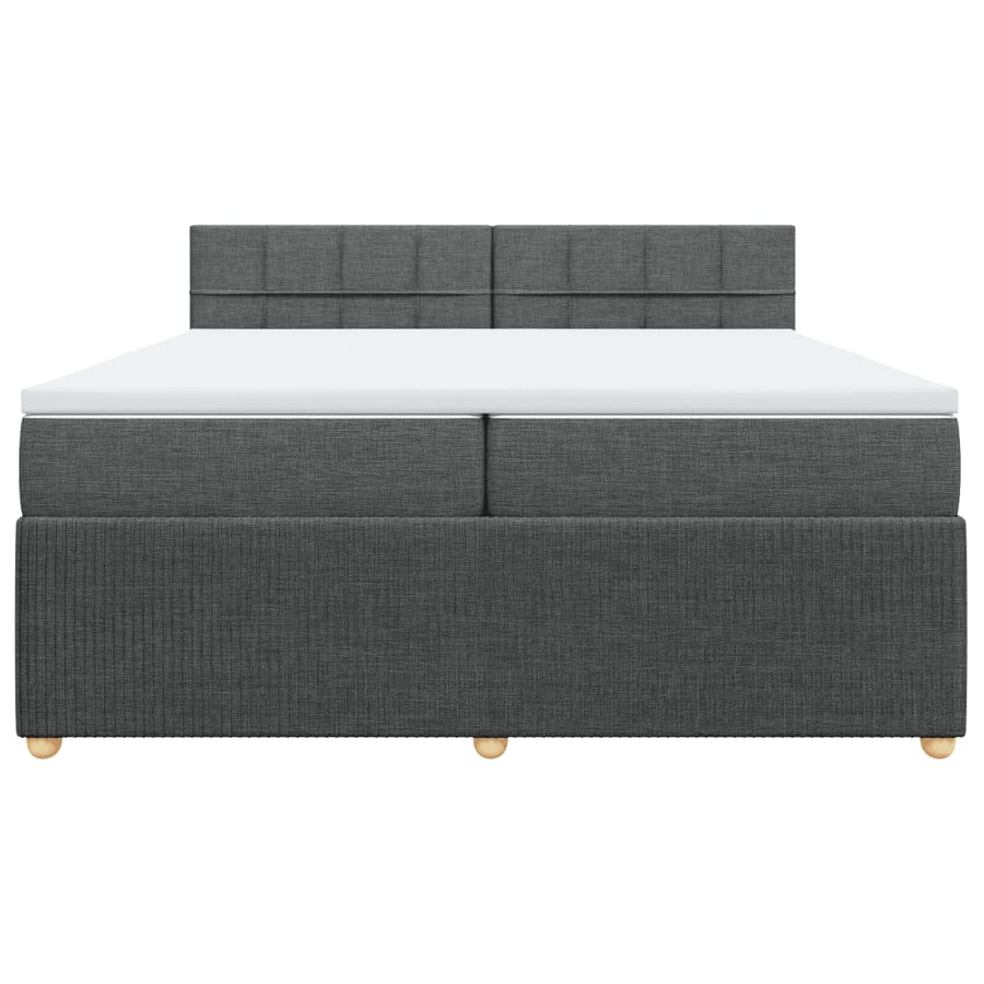 Boxspring met matras stof donkergrijs 200x200 cm