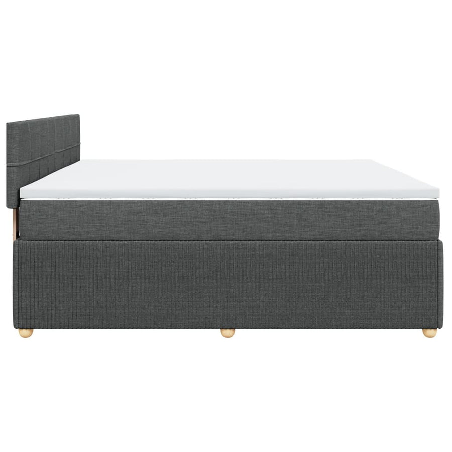 Boxspring met matras stof donkergrijs 200x200 cm