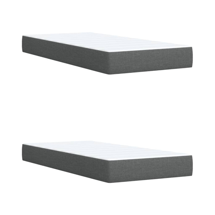 Boxspring met matras stof donkergrijs 200x200 cm