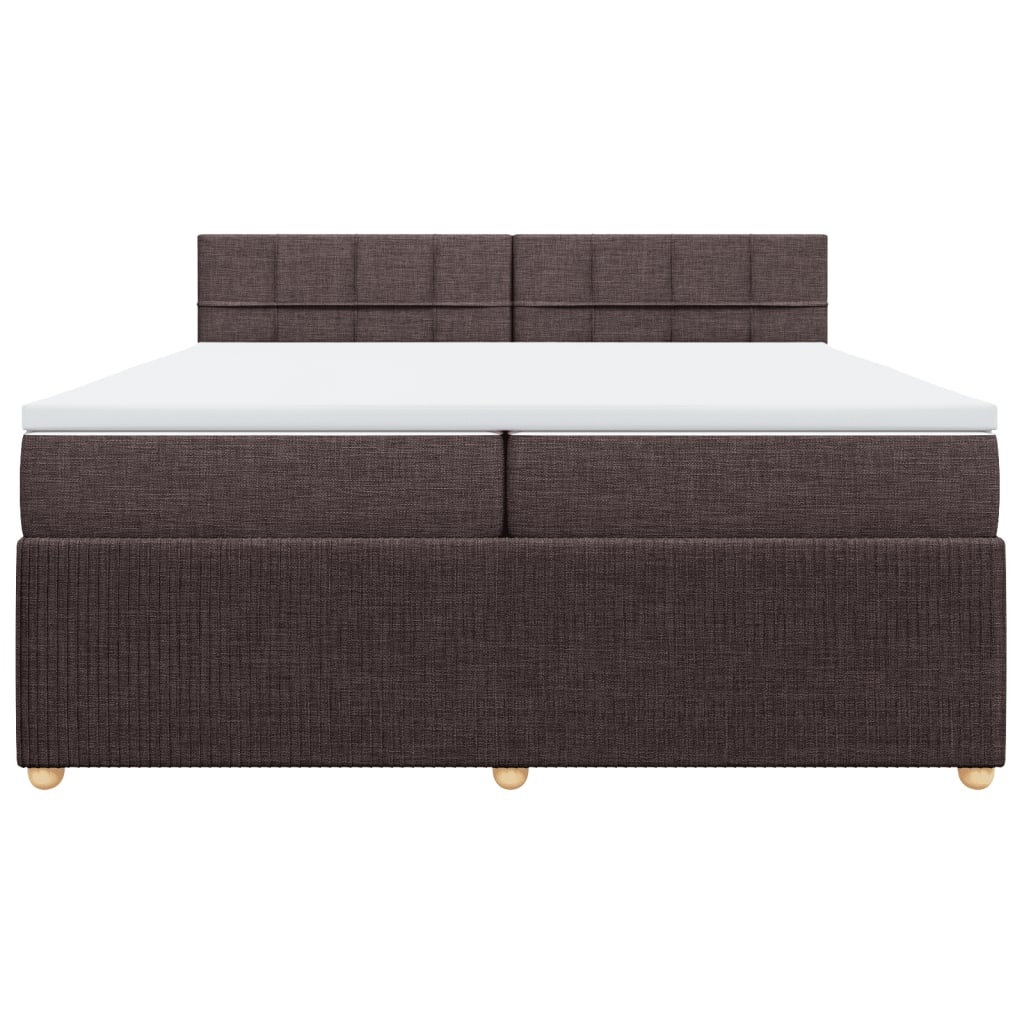 Boxspring met matras stof donkerbruin 200x200 cm