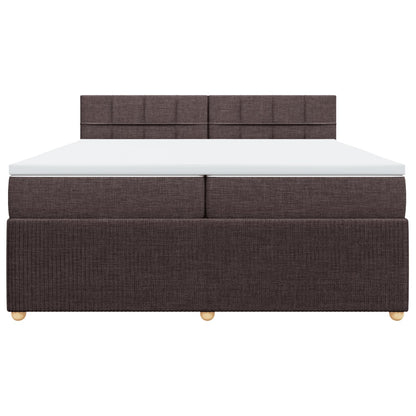 Boxspring met matras stof donkerbruin 200x200 cm