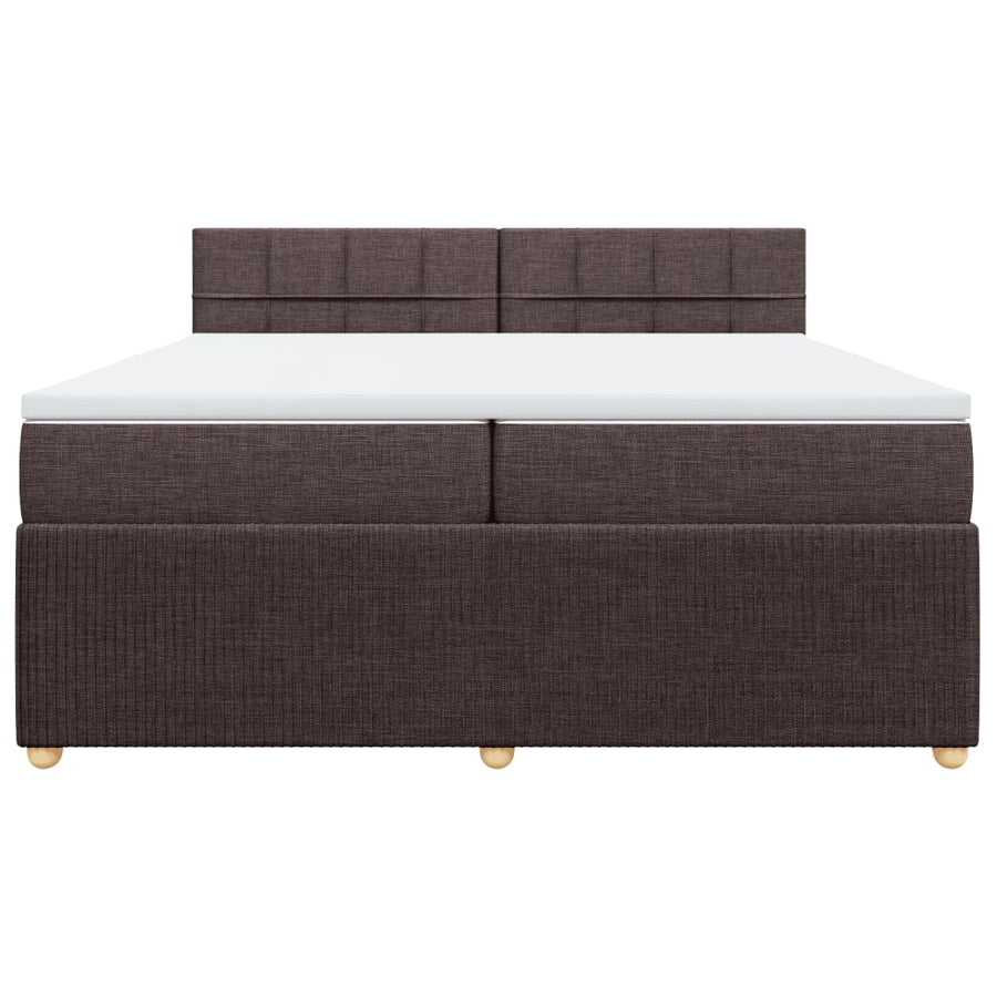 Boxspring met matras stof donkerbruin 200x200 cm
