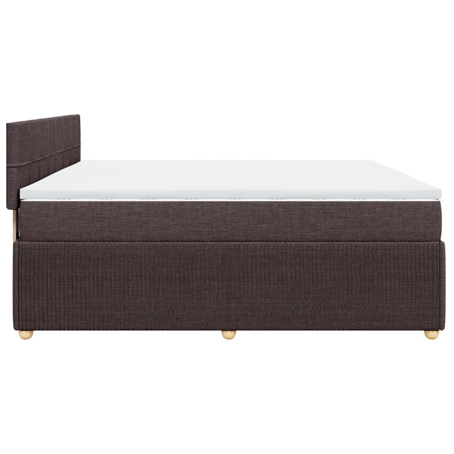 Boxspring met matras stof donkerbruin 200x200 cm