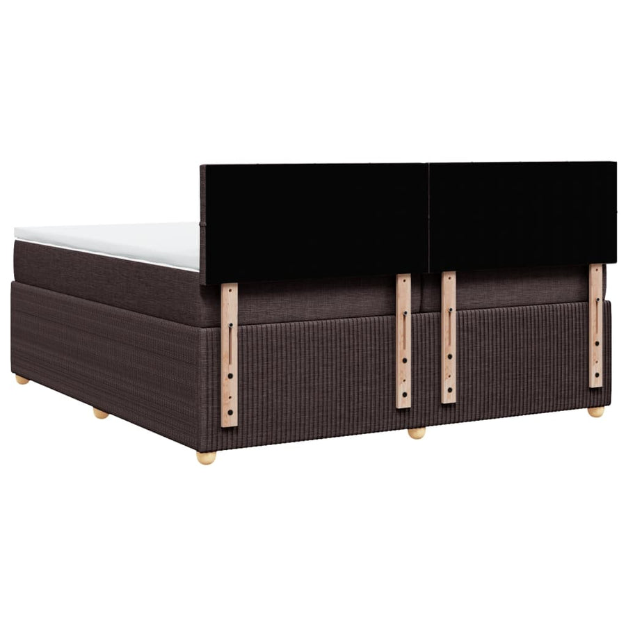 Boxspring met matras stof donkerbruin 200x200 cm
