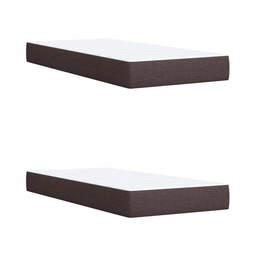 Boxspring met matras stof donkerbruin 200x200 cm