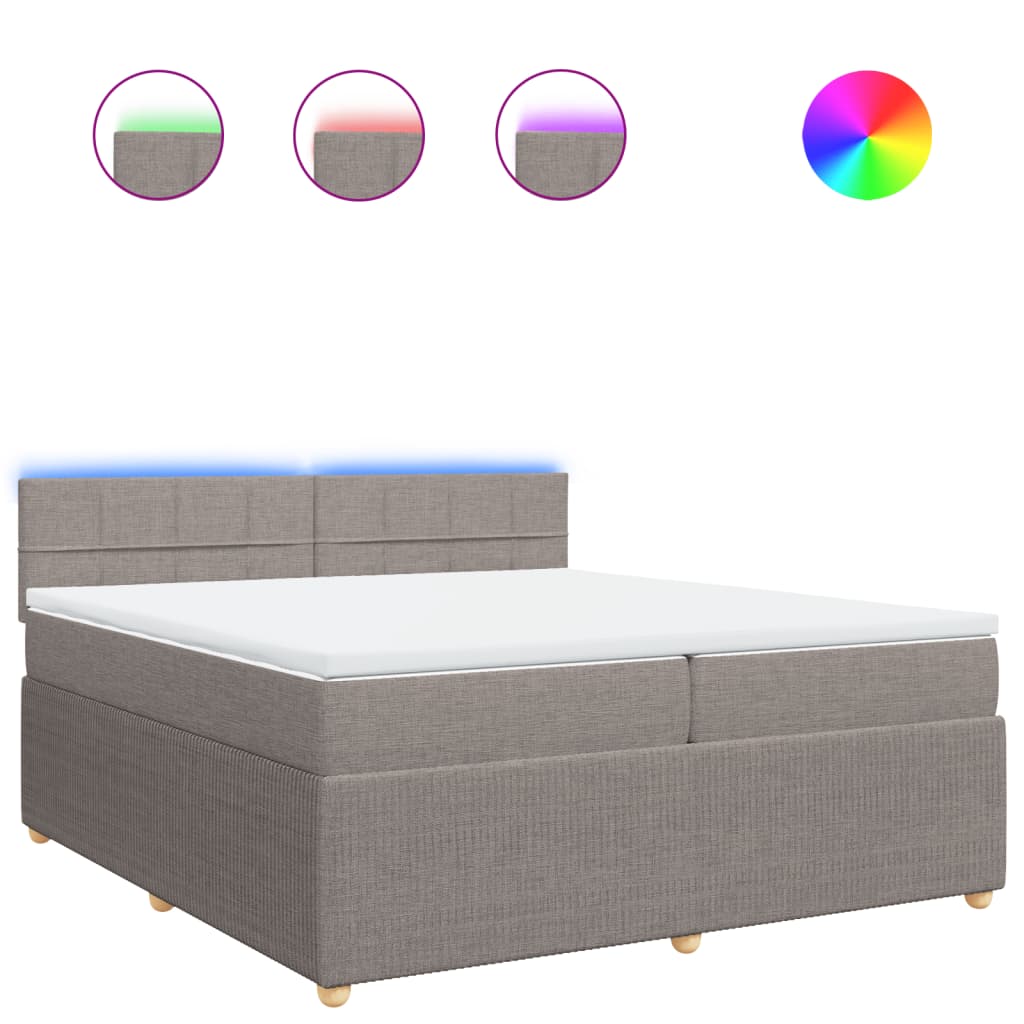 Boxspring met matras stof taupe 200x200 cm