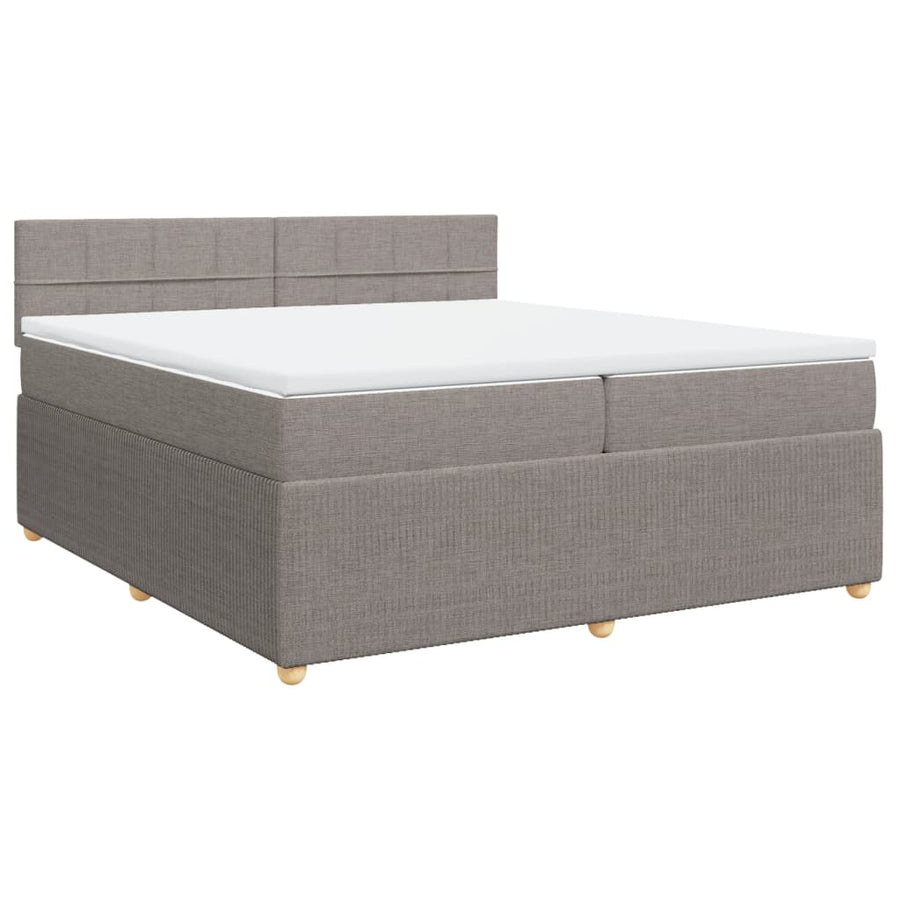 Boxspring met matras stof taupe 200x200 cm
