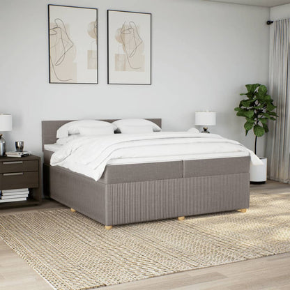Boxspring met matras stof taupe 200x200 cm