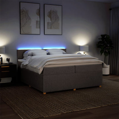 Boxspring met matras stof taupe 200x200 cm