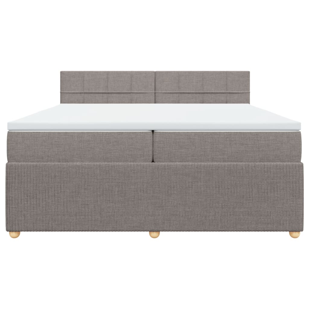 Boxspring met matras stof taupe 200x200 cm