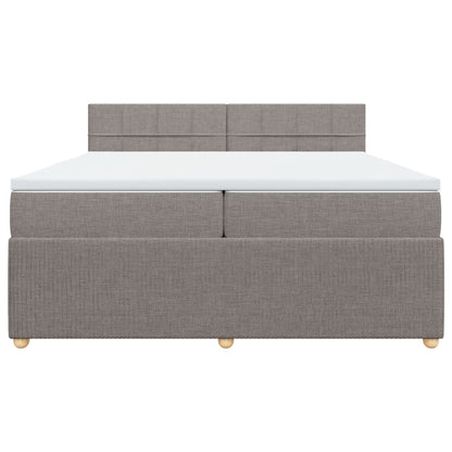 Boxspring met matras stof taupe 200x200 cm