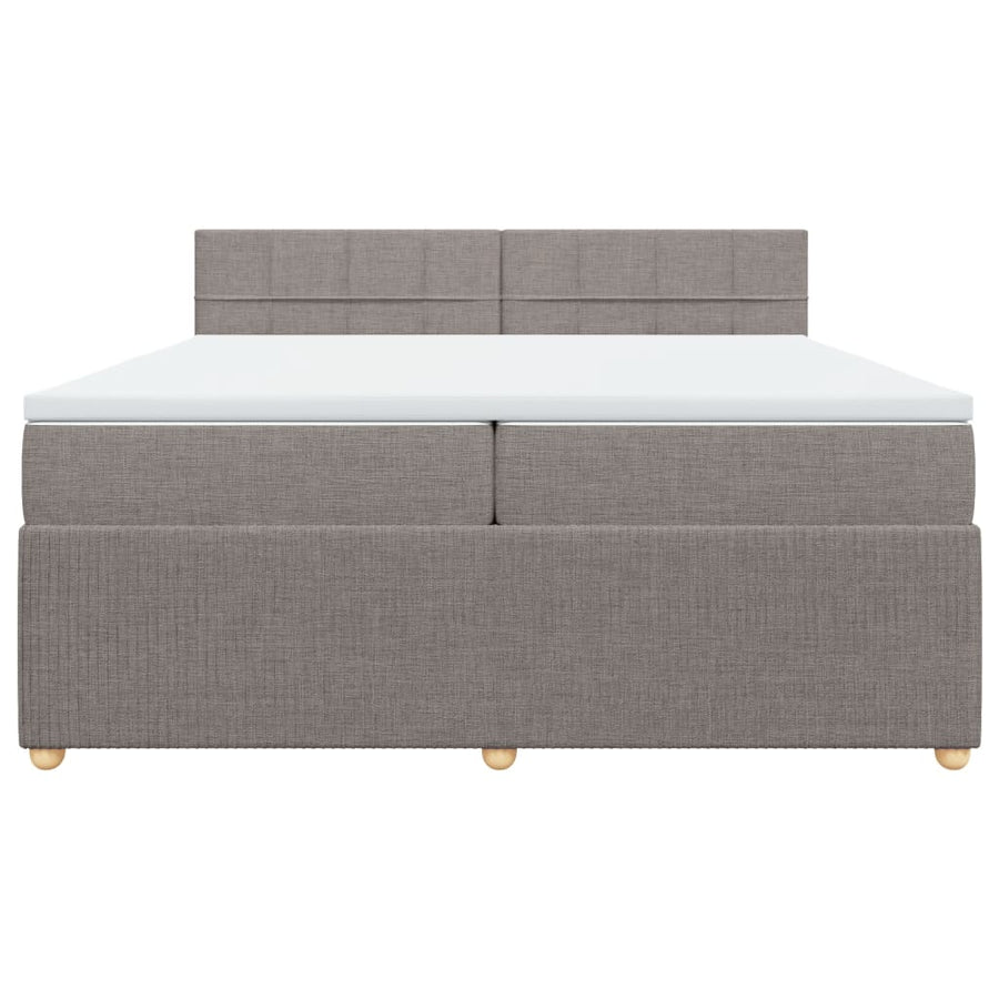 Boxspring met matras stof taupe 200x200 cm
