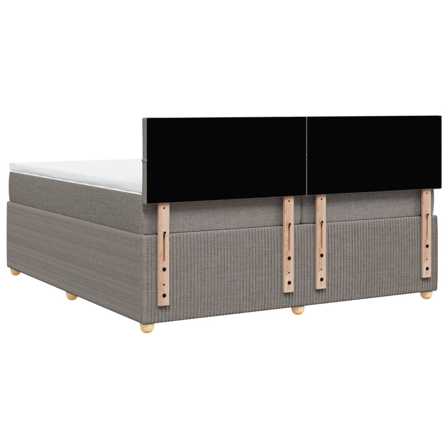 Boxspring met matras stof taupe 200x200 cm