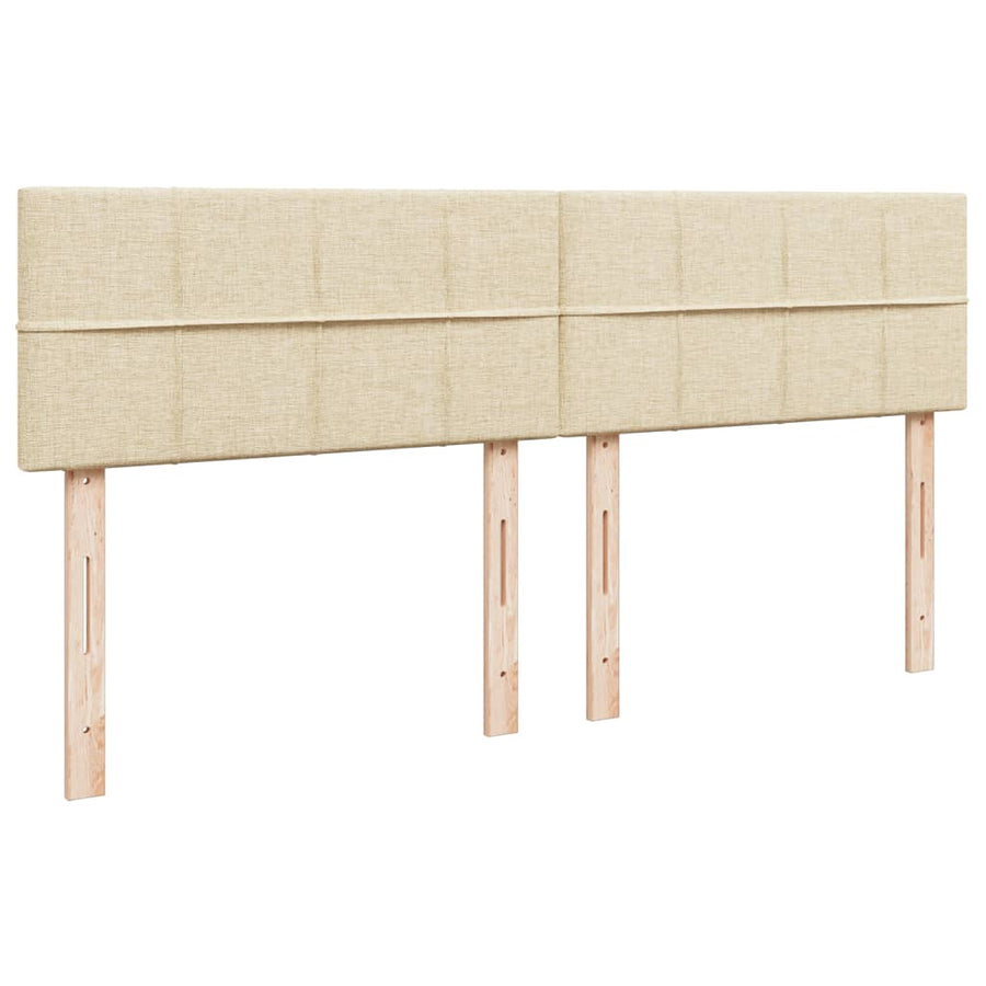 Boxspring met matras stof crèmekleurig 200x200 cm