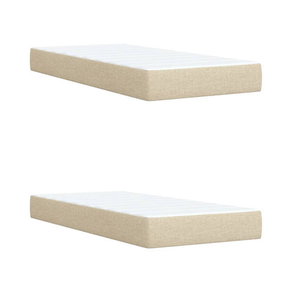 Boxspring met matras stof crèmekleurig 200x200 cm