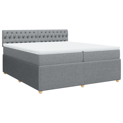 Boxspring met matras stof lichtgrijs 200x200 cm