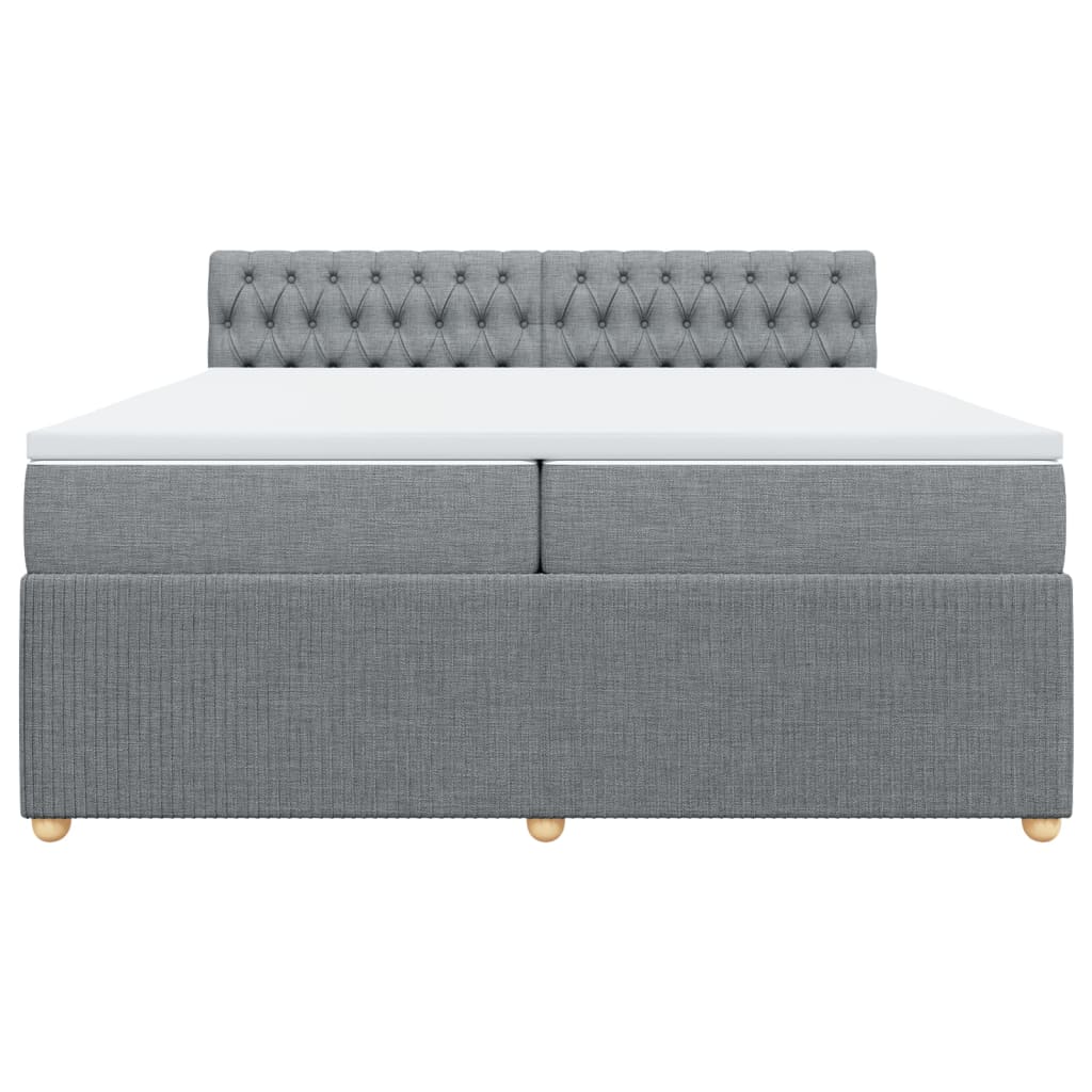 Boxspring met matras stof lichtgrijs 200x200 cm