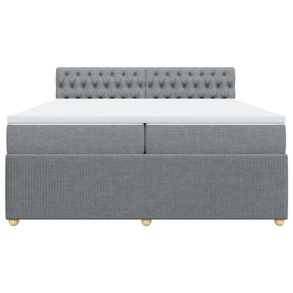 Boxspring met matras stof lichtgrijs 200x200 cm