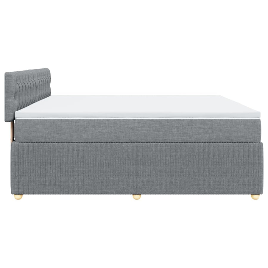 Boxspring met matras stof lichtgrijs 200x200 cm