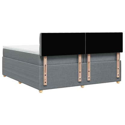 Boxspring met matras stof lichtgrijs 200x200 cm