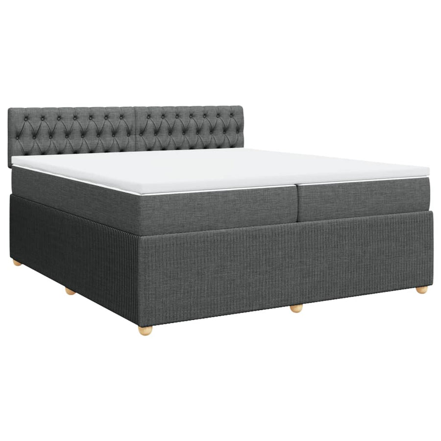 Boxspring met matras stof donkergrijs 200x200 cm