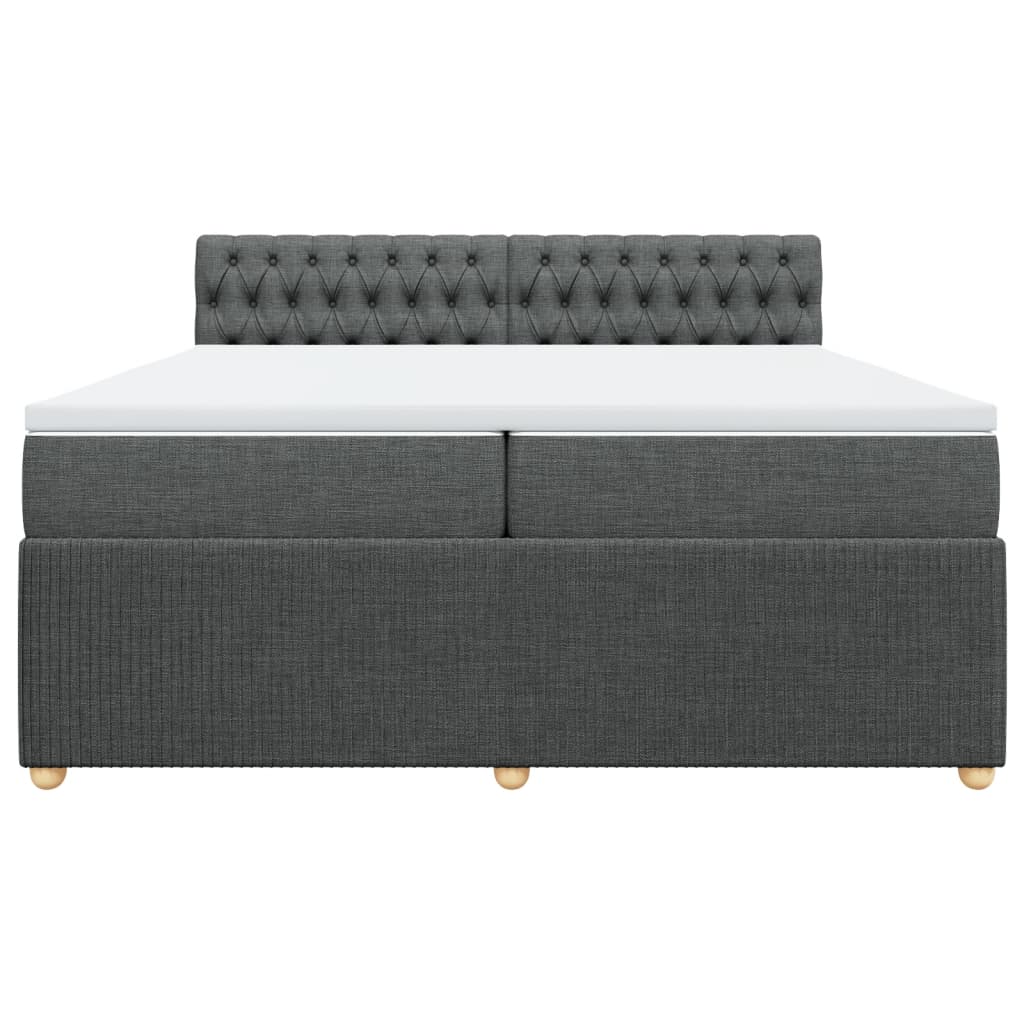 Boxspring met matras stof donkergrijs 200x200 cm