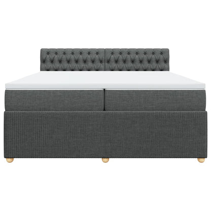 Boxspring met matras stof donkergrijs 200x200 cm