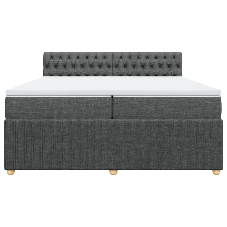 Boxspring met matras stof donkergrijs 200x200 cm