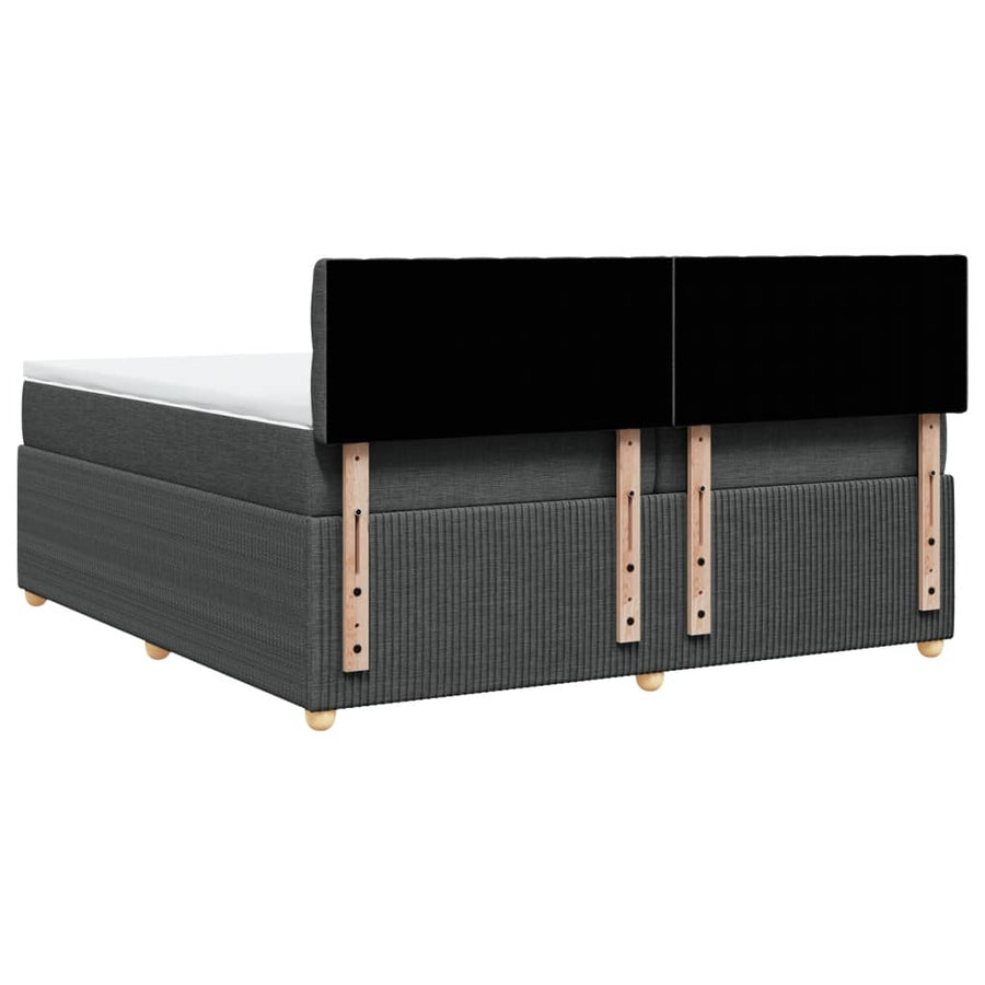 Boxspring met matras stof donkergrijs 200x200 cm