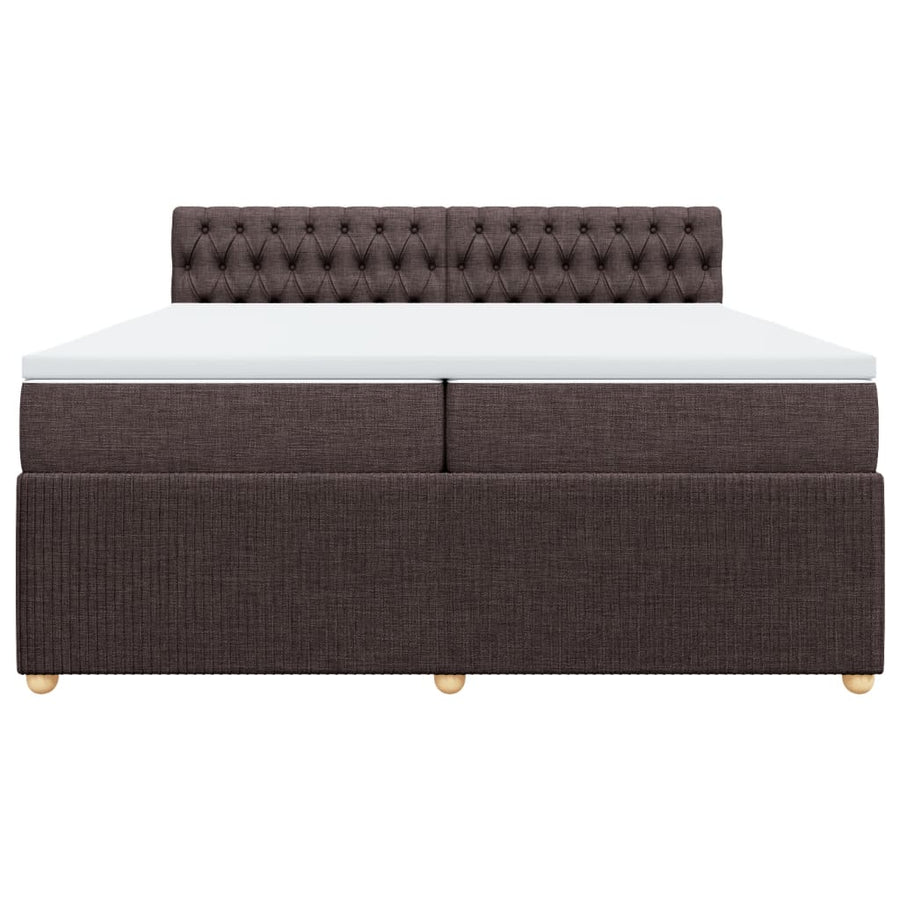 Boxspring met matras stof donkerbruin 200x200 cm