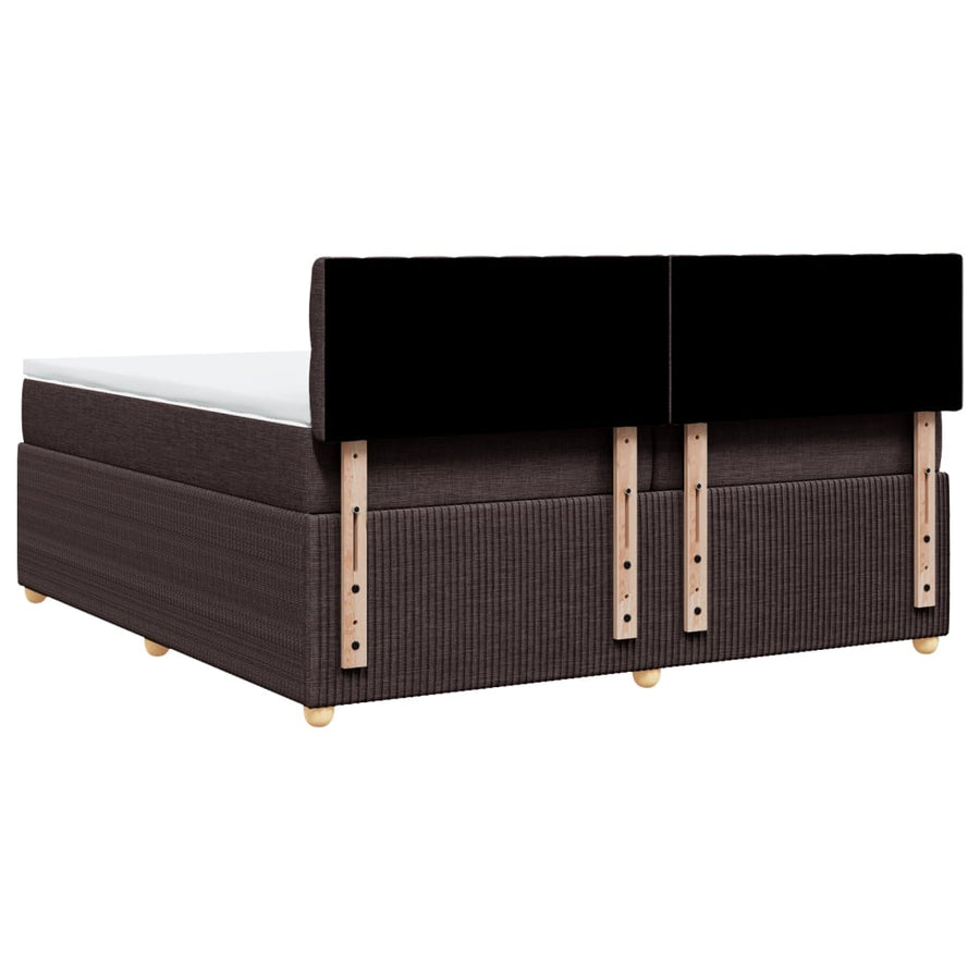 Boxspring met matras stof donkerbruin 200x200 cm