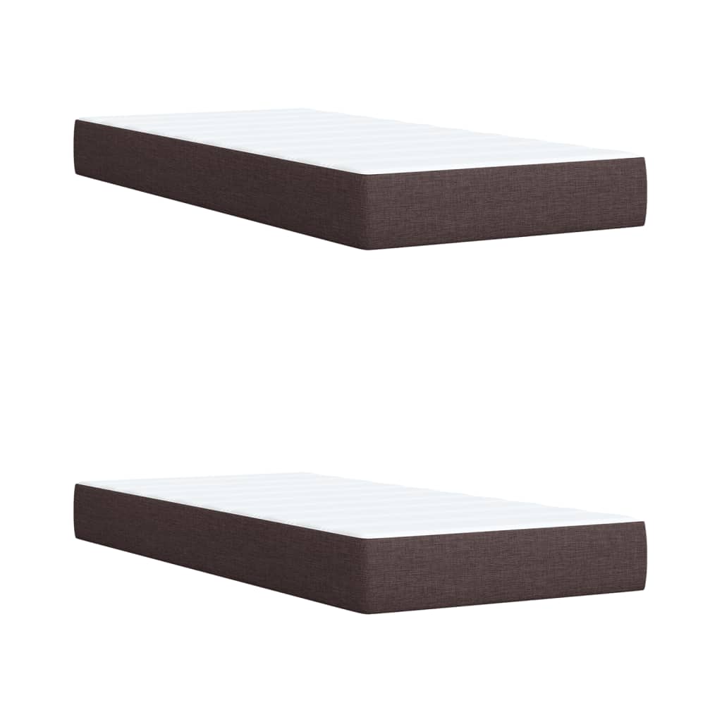 Boxspring met matras stof donkerbruin 200x200 cm