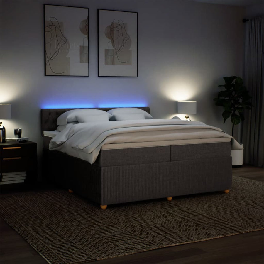 Boxspring met matras stof taupe 200x200 cm
