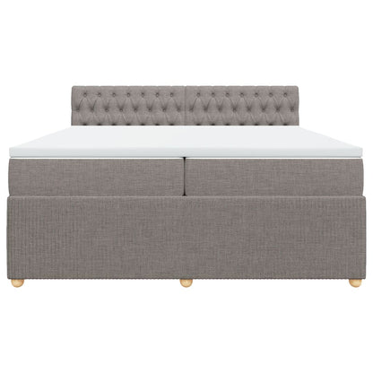 Boxspring met matras stof taupe 200x200 cm