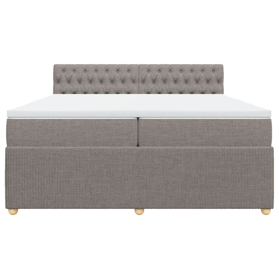 Boxspring met matras stof taupe 200x200 cm