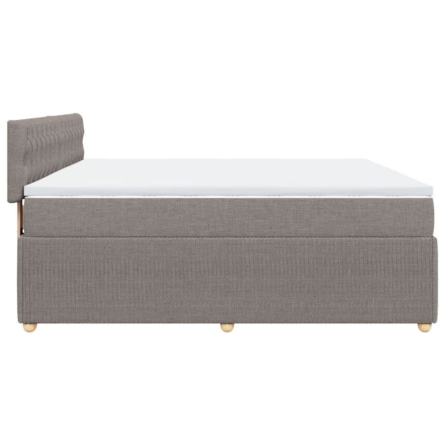 Boxspring met matras stof taupe 200x200 cm
