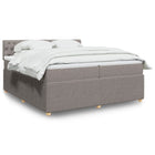Box spring with mattress fabric taupe 200x200 cm