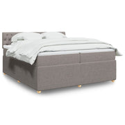 Boxspring met matras 200x200 cm taupe